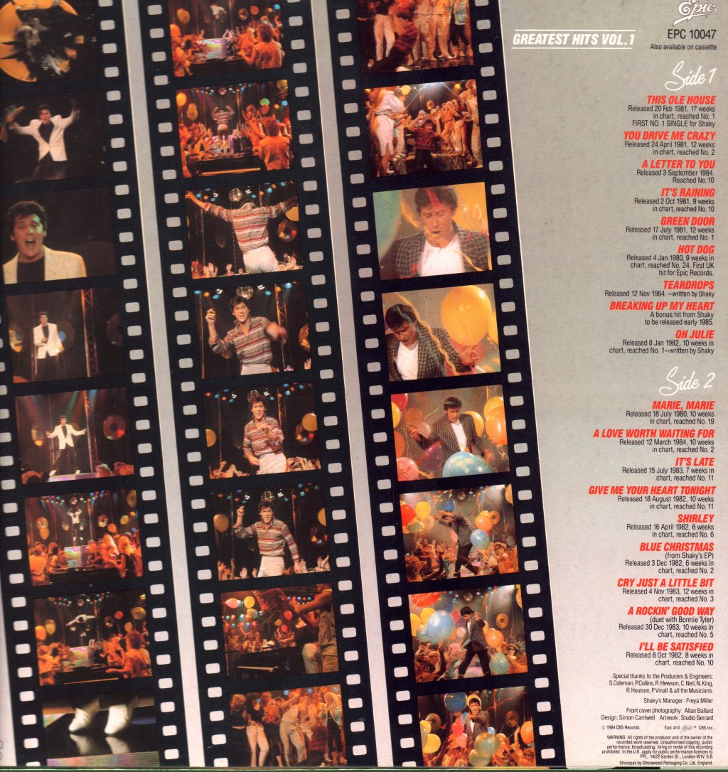 Shakin Stevens - Greatest Hits Volume 1 - Lp