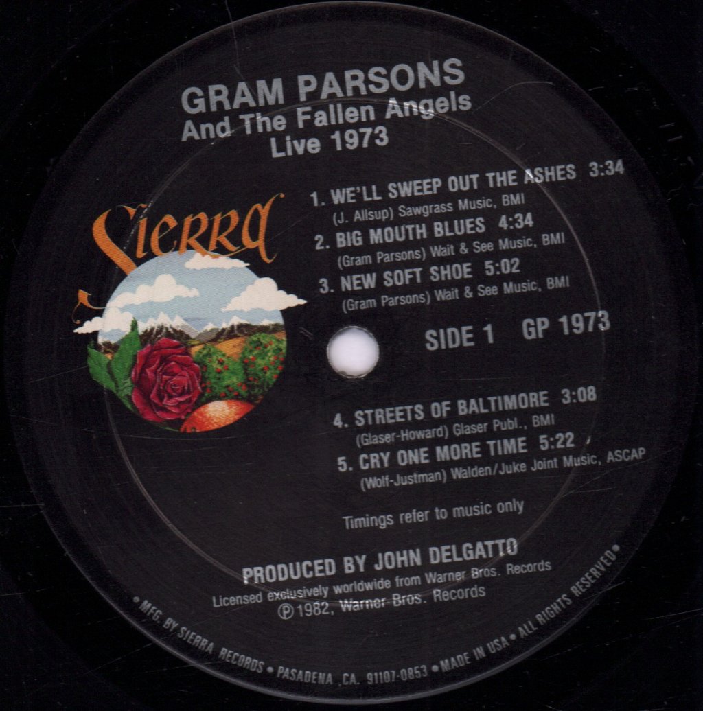 Gram Parsons And The Fallen Angels - Live 1973 - Lp