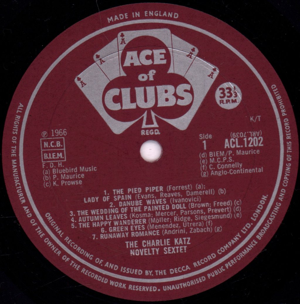 Charlie Katz Novelty Sextet - Every Tuesday 10 a.m. - Lp