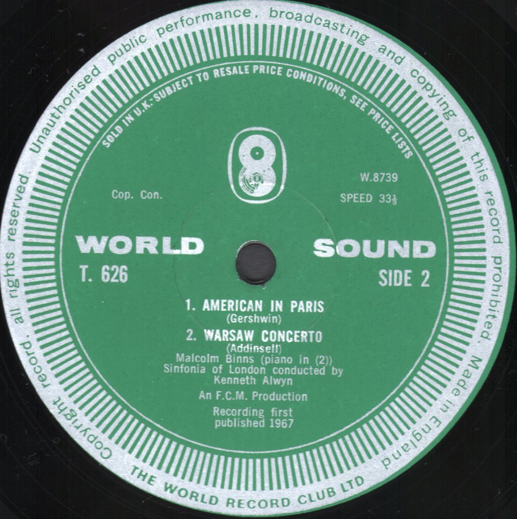 Malcolm Binns And Sinfonia Of London - Slaughter On 10th Avenue - Lp