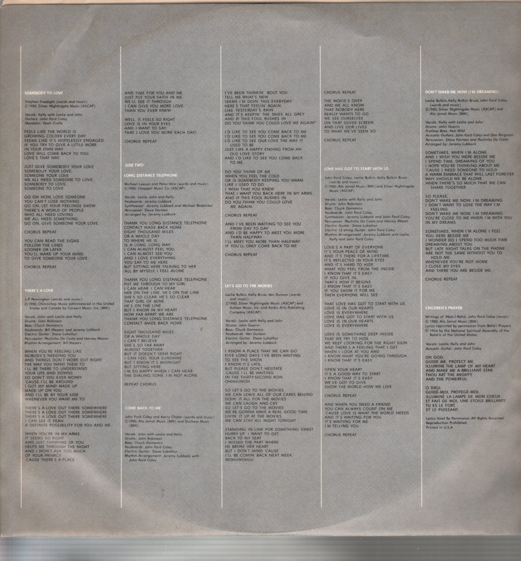 Leslie, Kelly And John Ford Coley - Leslie, Kelly & John Ford Coley - Lp