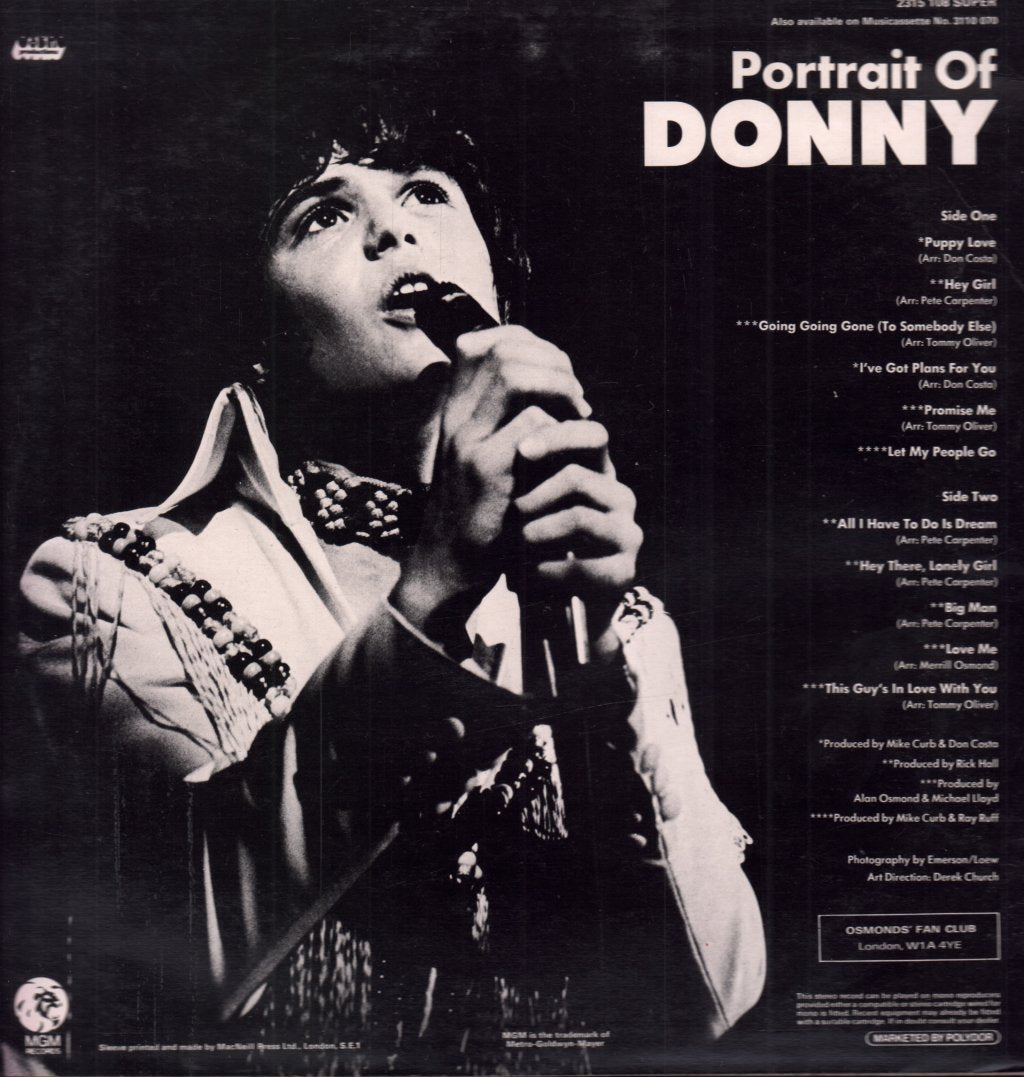 Donny Osmond - Portrait Of Donny - Lp