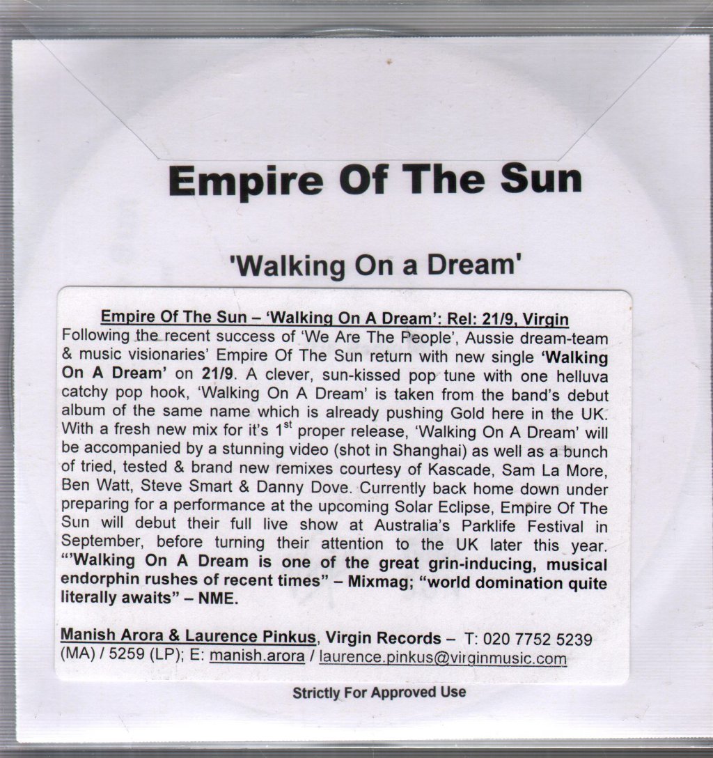 Empire Of The Sun - Walking On A Dream - Cdr