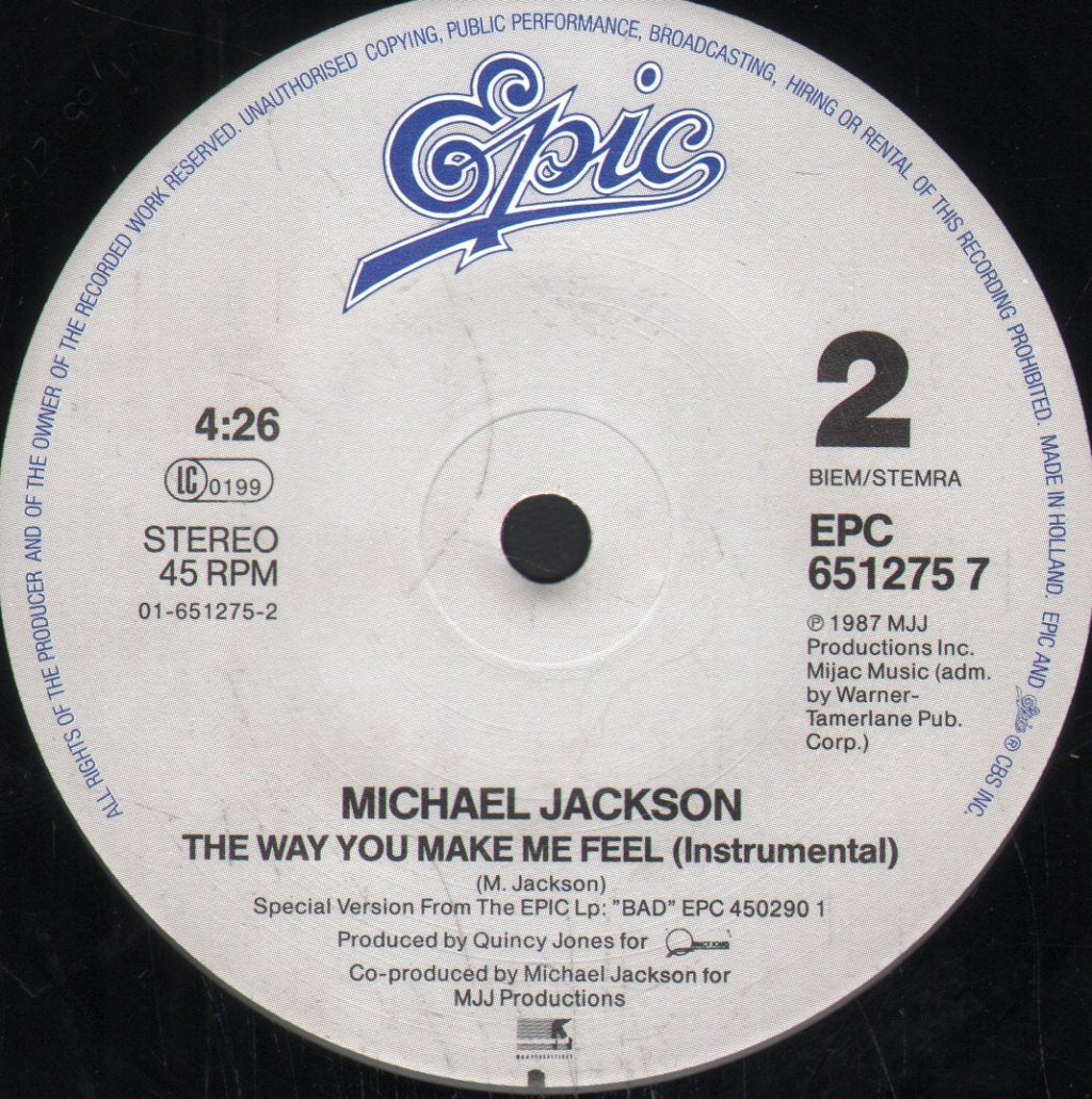 Michael Jackson - Way You Make Me Feel - 7 Inch