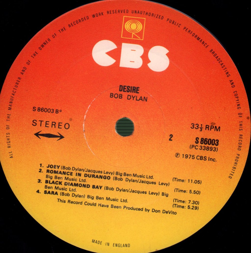 Bob Dylan - Desire - Lp