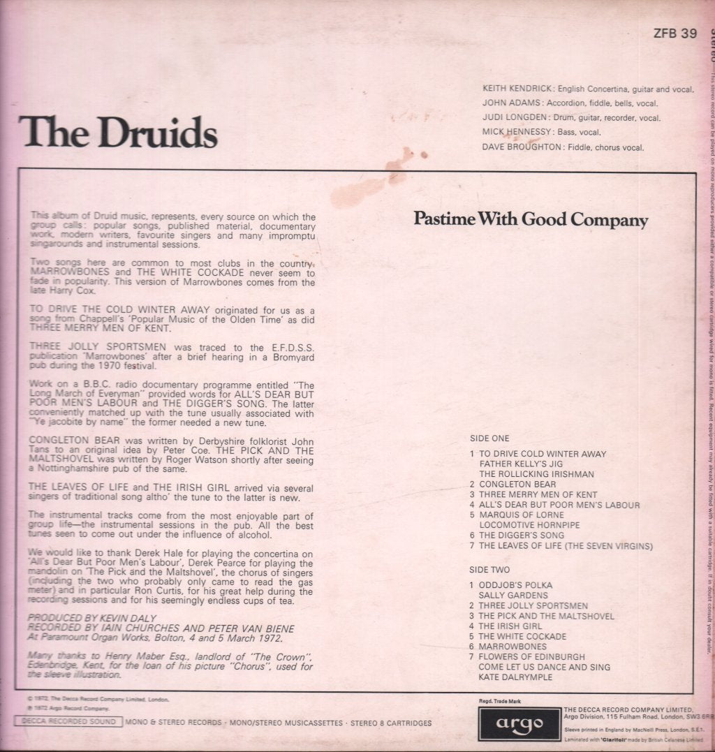 Druids - Pastime With Good Company - Lp