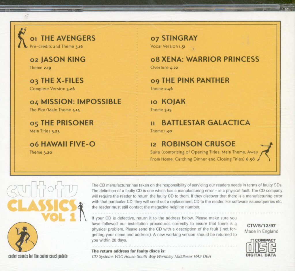 Various Artists - Cult Tv Classics Vol 1 - Cd