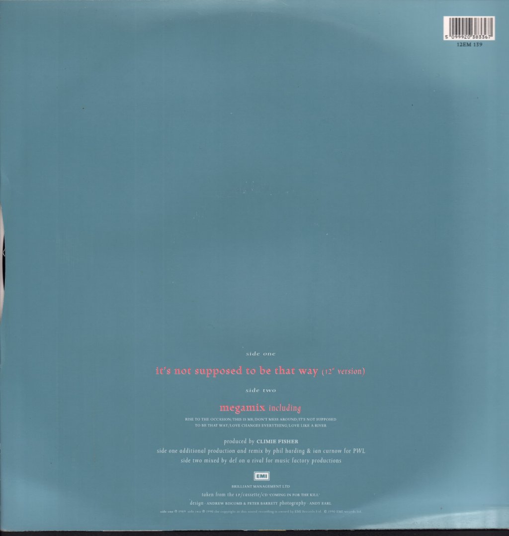 Climie Fisher - It's Not Supposed To Be That Way - 12 Inch