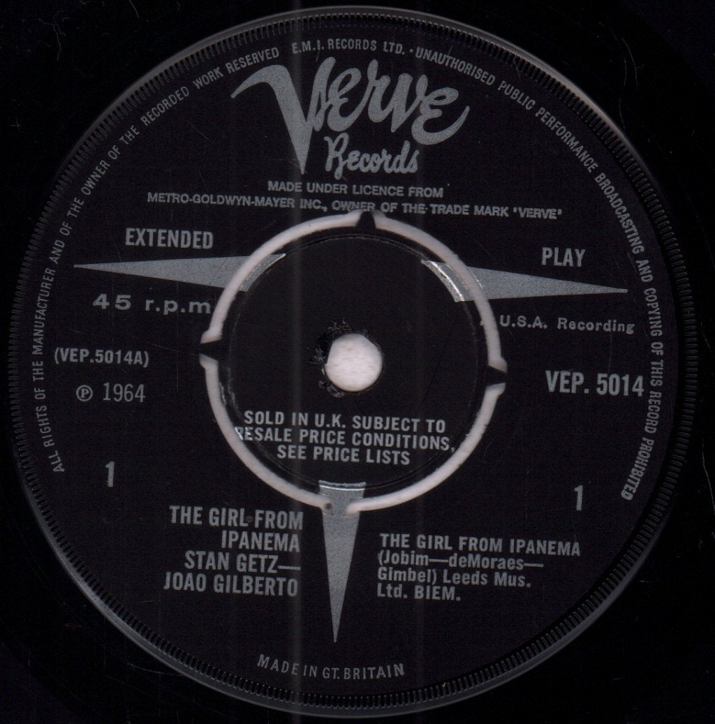 Stan Getz And Joao Gilberto - Girl From Ipanema - 7 Inch
