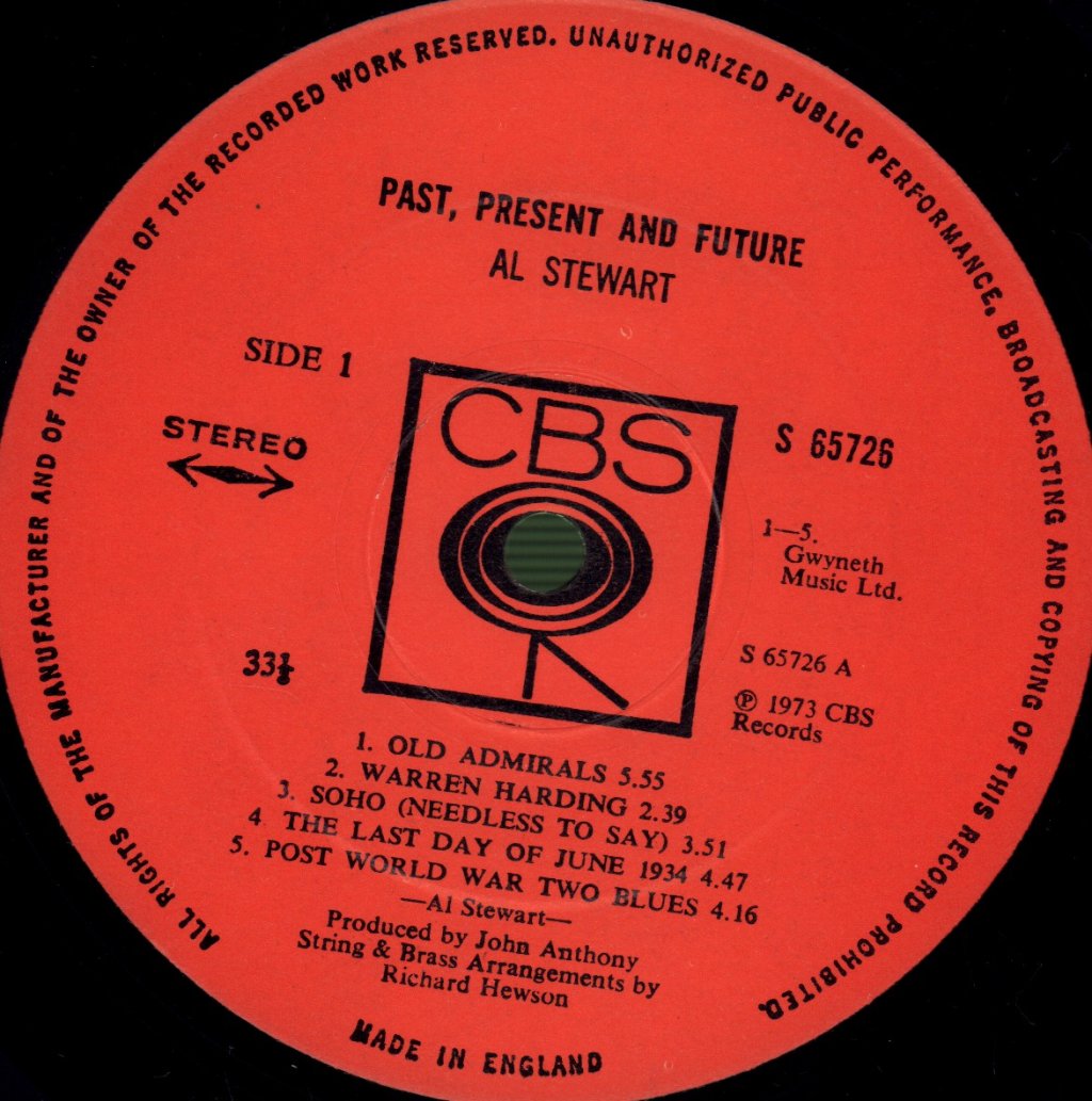 Al Stewart - Past, Present & Future - Lp