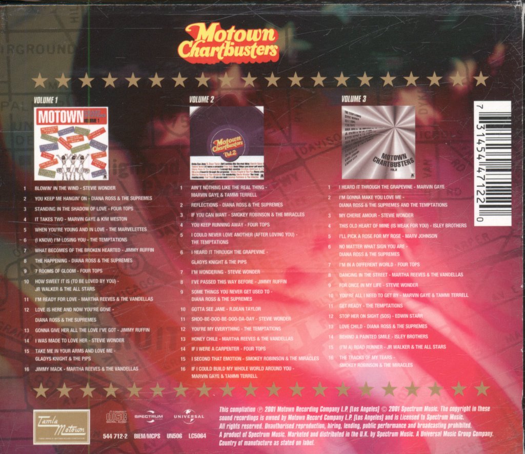 Various Artists - Motown Chartbusters Volumes 1-3 - Triple Cd