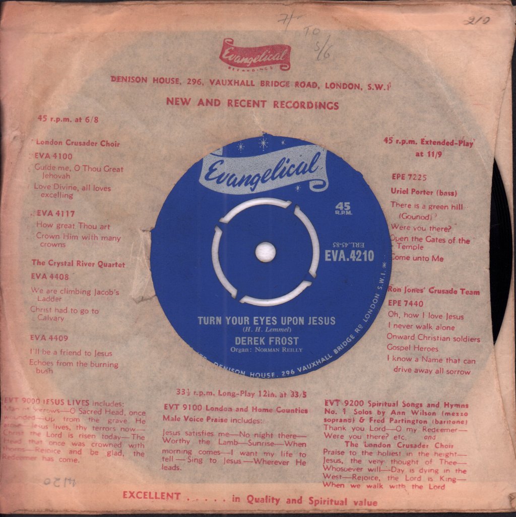 derek frost - wherever he leads i'll go - 7 Inch