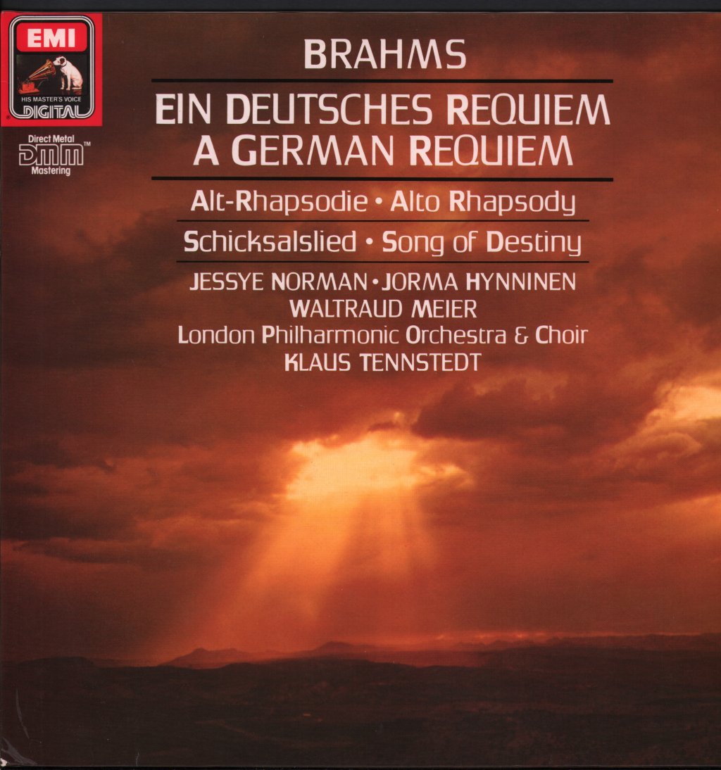 Jessye Norman / Jorma Hynninen / Waltraud Meier / London Philharmonic Orchestra / Klaus Tennstedt - Brahms - A German Requiem / Alto Rhapsody / Song Of Destiny - Double Lp