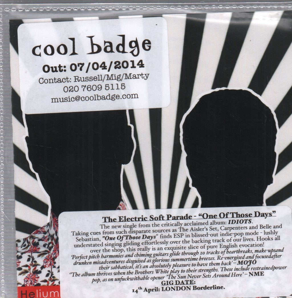 Electric Soft Parade - One Of Those Days - Cdr