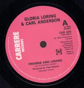 Gloria Loring And Carl Anderson - Friends And Lovers - 7 Inch