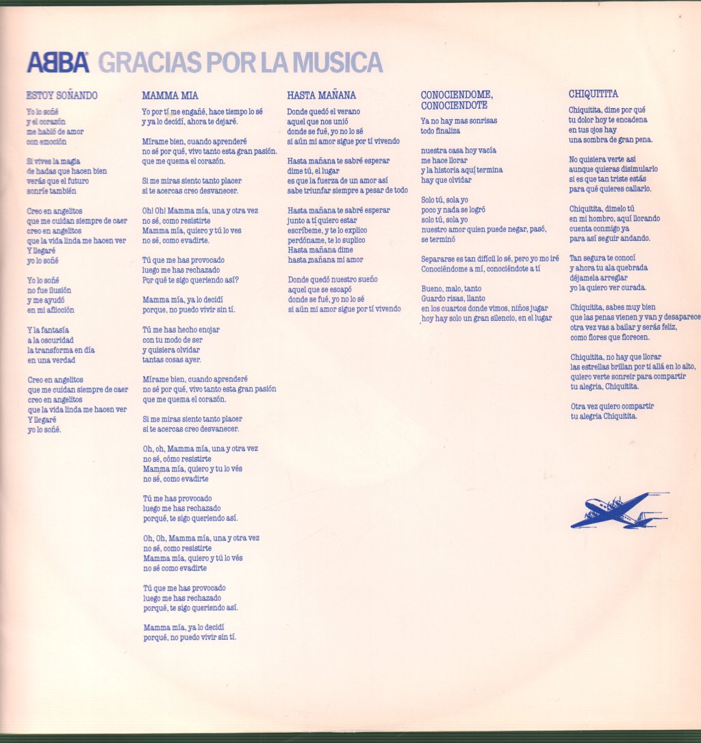 ABBA - Gracias Por La Musica - Lp