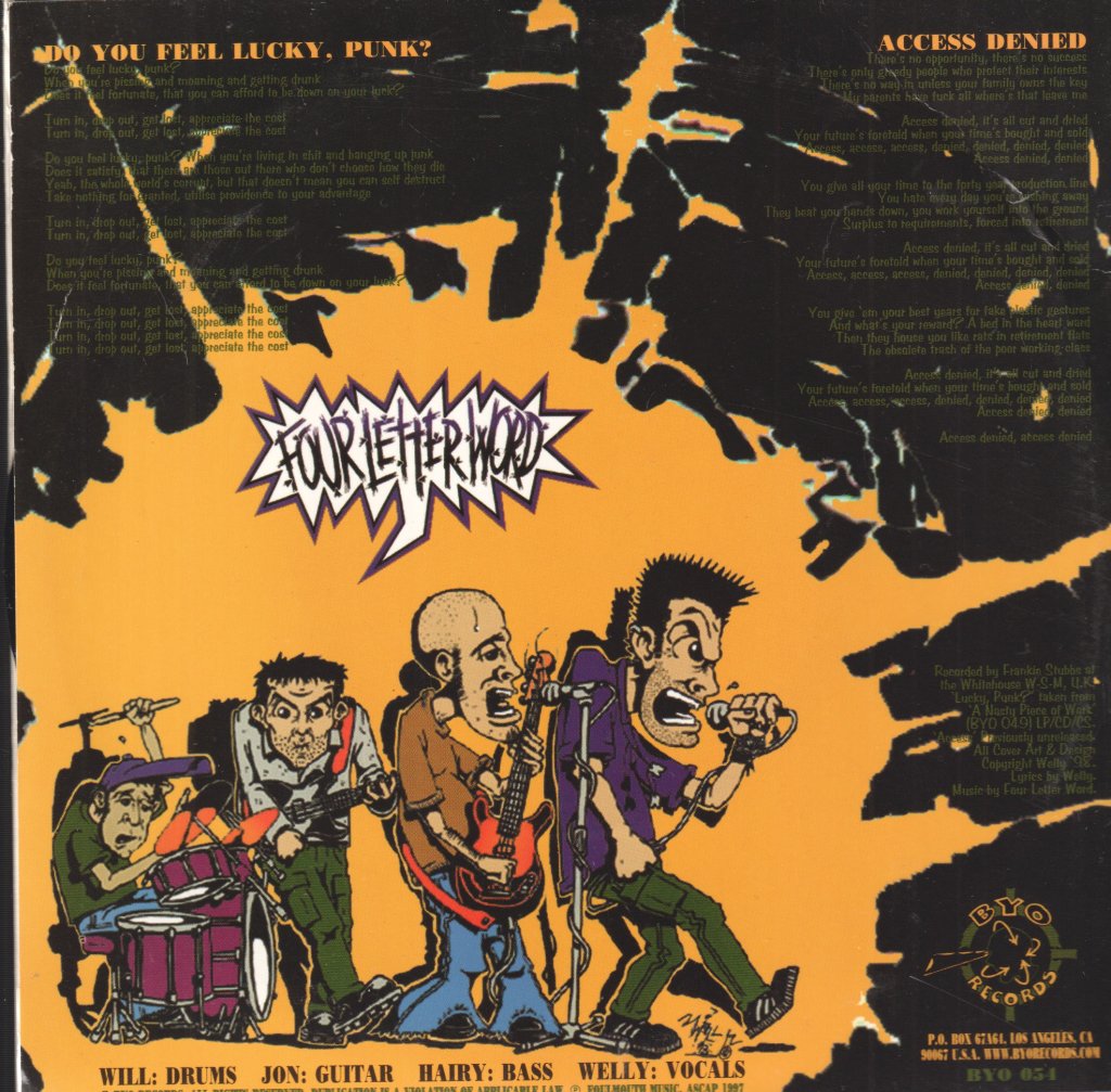 Four Letter Word - Do You Feel Lucky, Punk? - 7 Inch