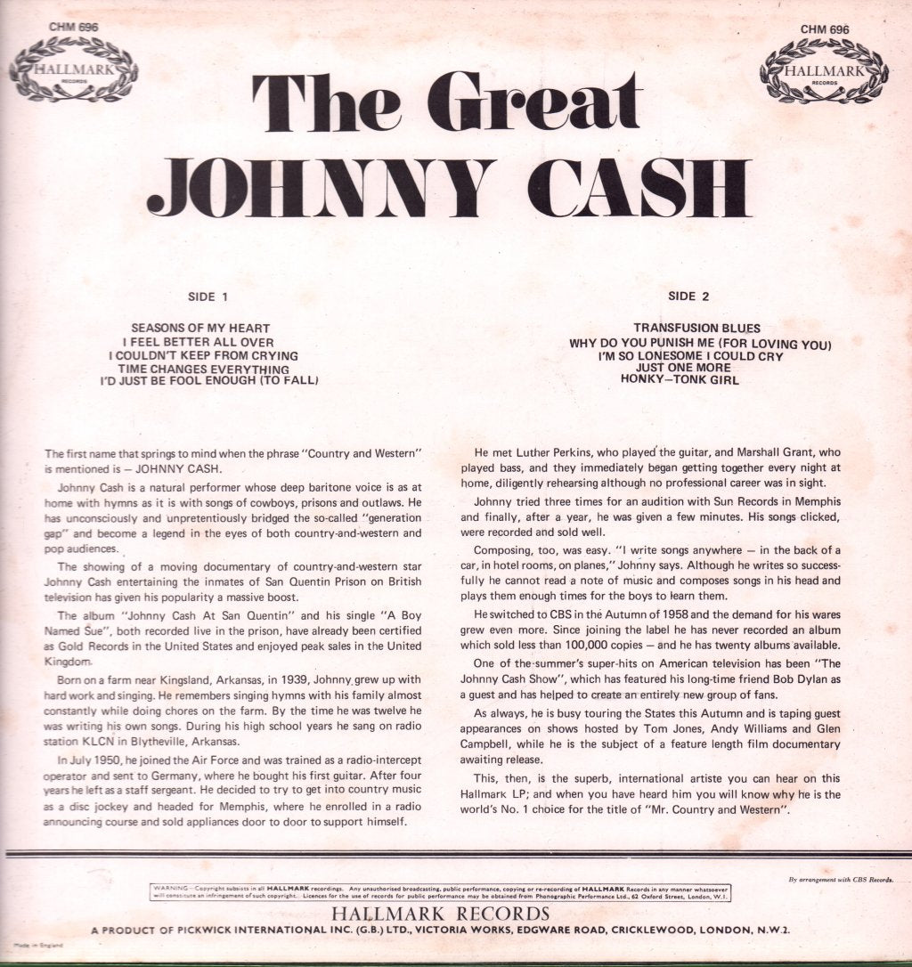 Johnny Cash - Great Johnny Cash - Lp