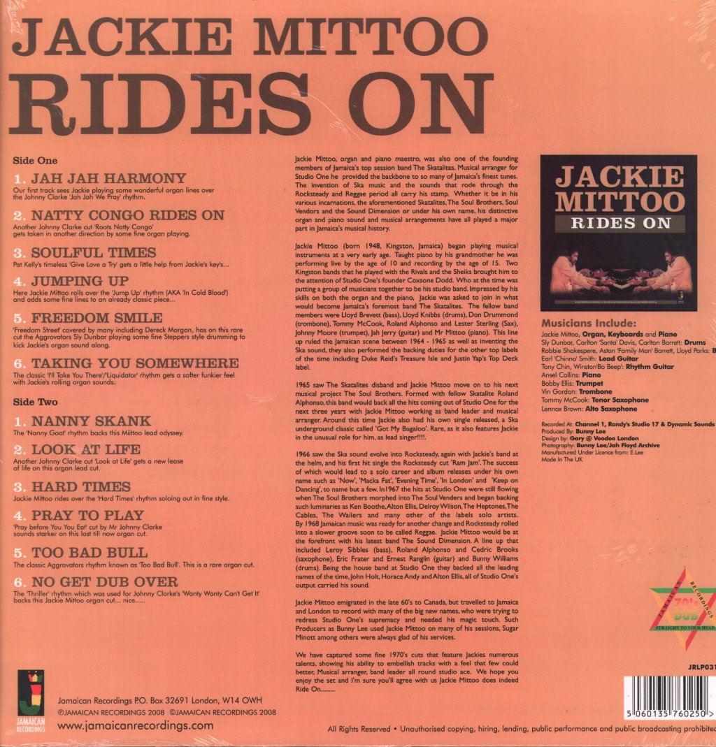 Jackie Mittoo - Rides On - Lp