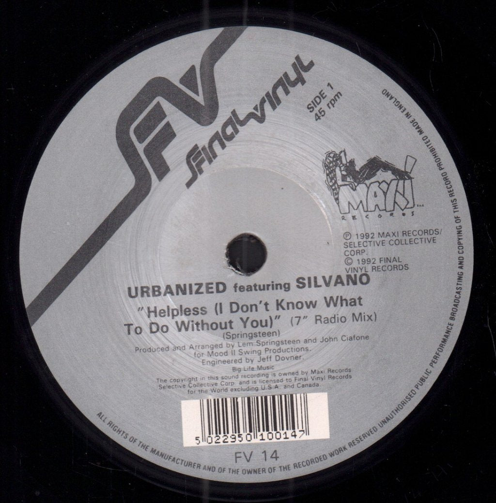 Urbanized Featuring Silvano - Helpless - 7 Inch