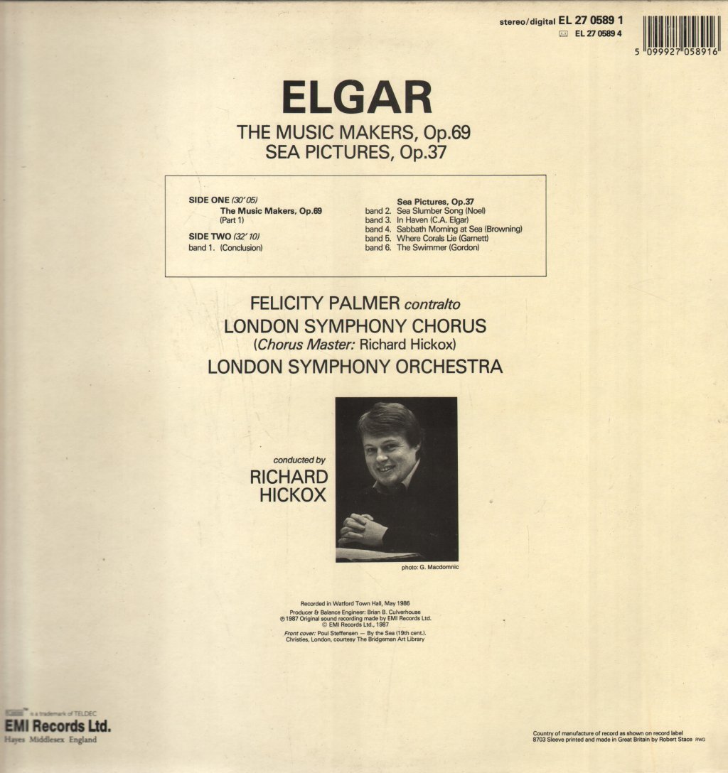 Felicity Palmer / London Symphony Orchestra / Richard Hickox - Elgar - Sea Pictures / The Music Makers - Lp