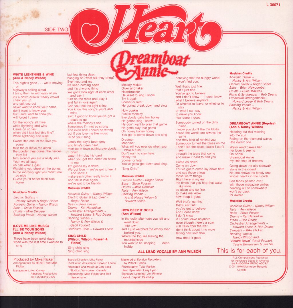 Heart - Dreamboat Annie - Lp