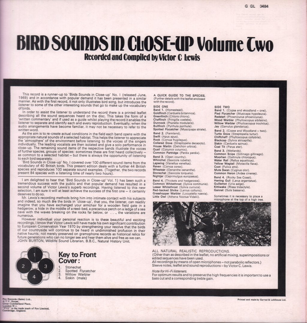 Victor C. Lewis - Bird Sounds In Close-Up Volume Two - Lp