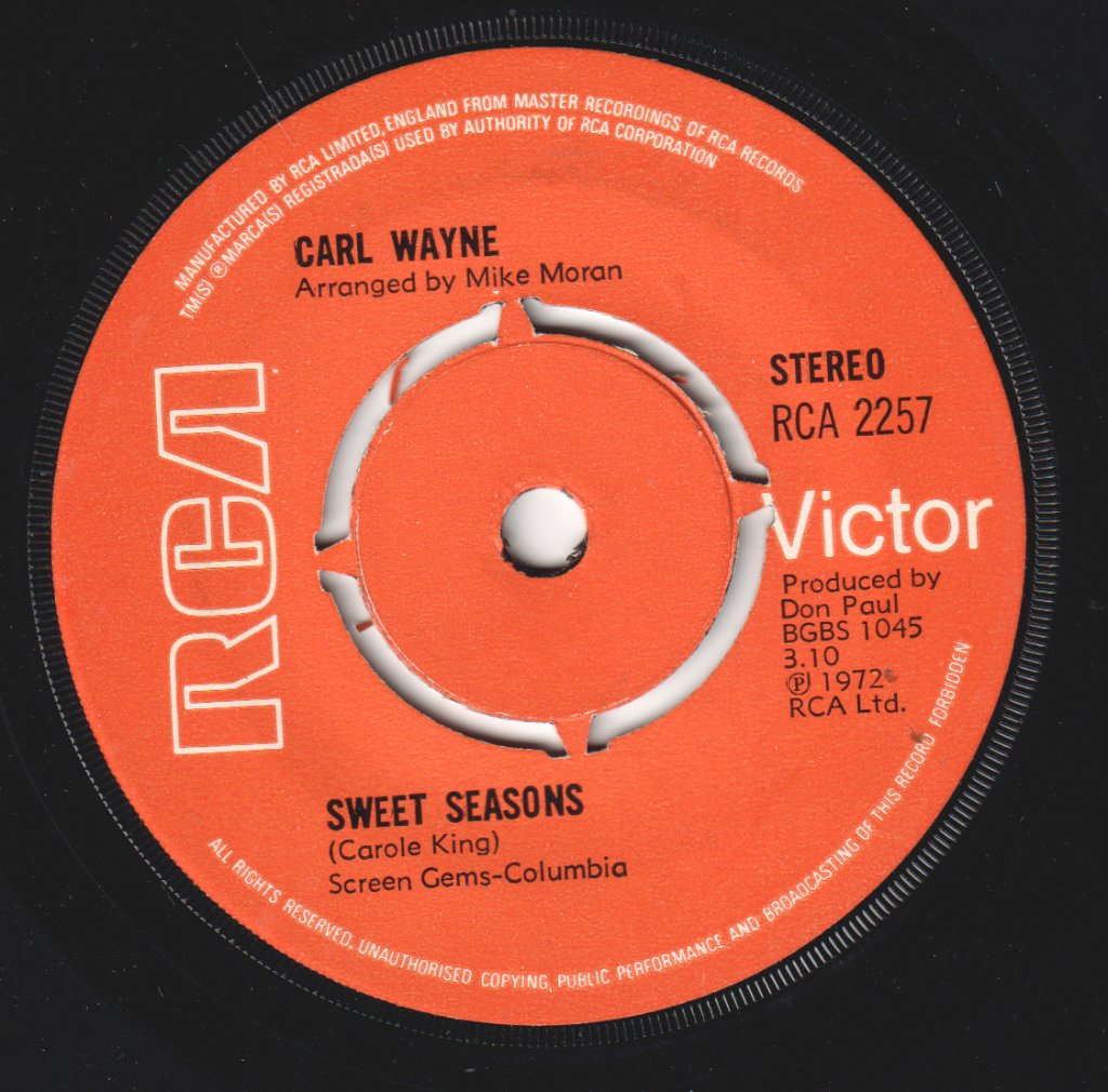 Carl Wayne - Take My Hand For A While - 7 Inch