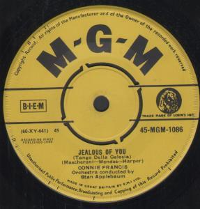 Connie Francis - Jealous Of You - 7 Inch