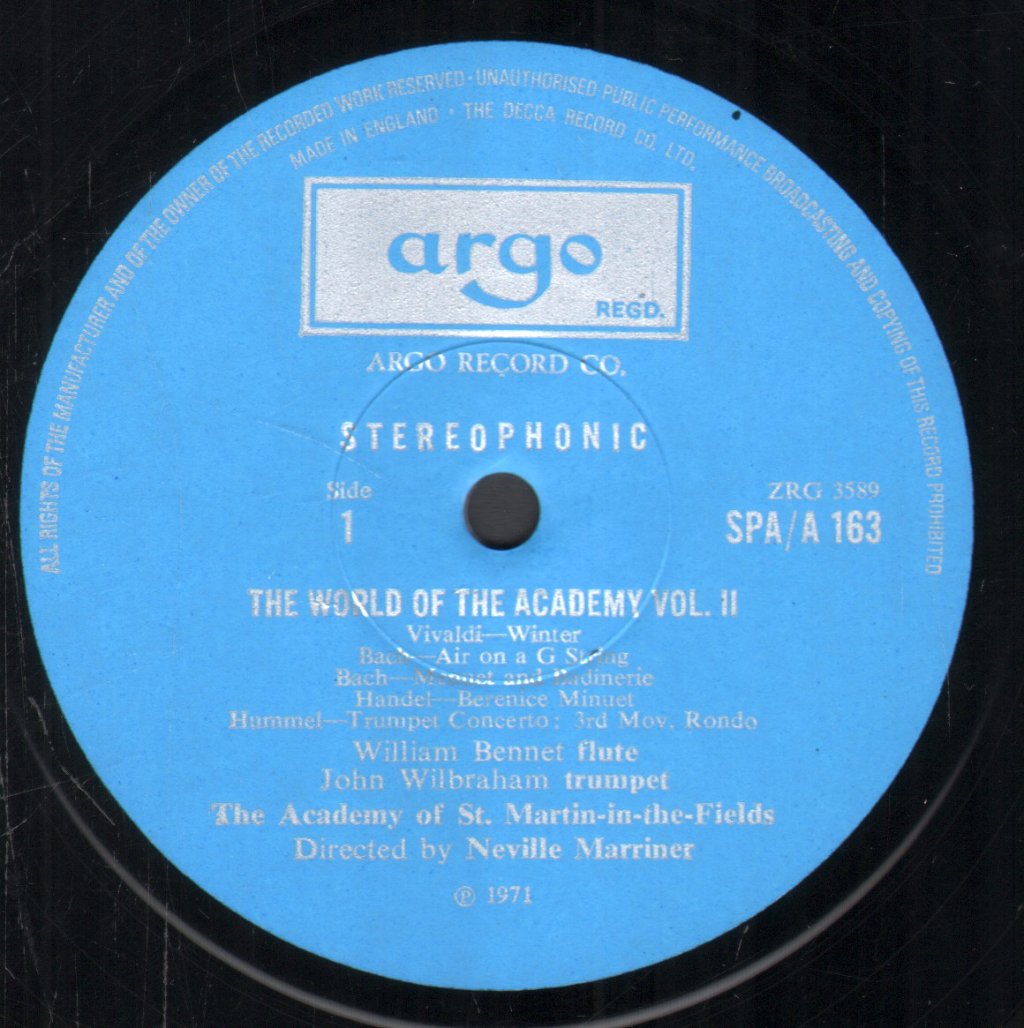 Neville Marriner / Academy Of St. Martin In The Fields - World Of The Academy Vol. II - Lp