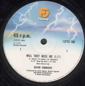 David Simmons - Will They Miss Me - 12 Inch