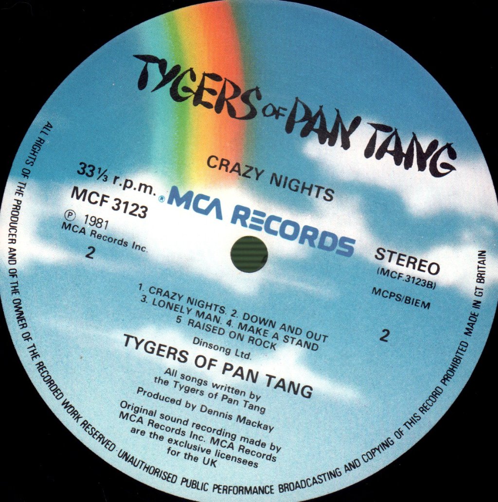 Tygers Of Pan Tang - Crazy Nights - Lp