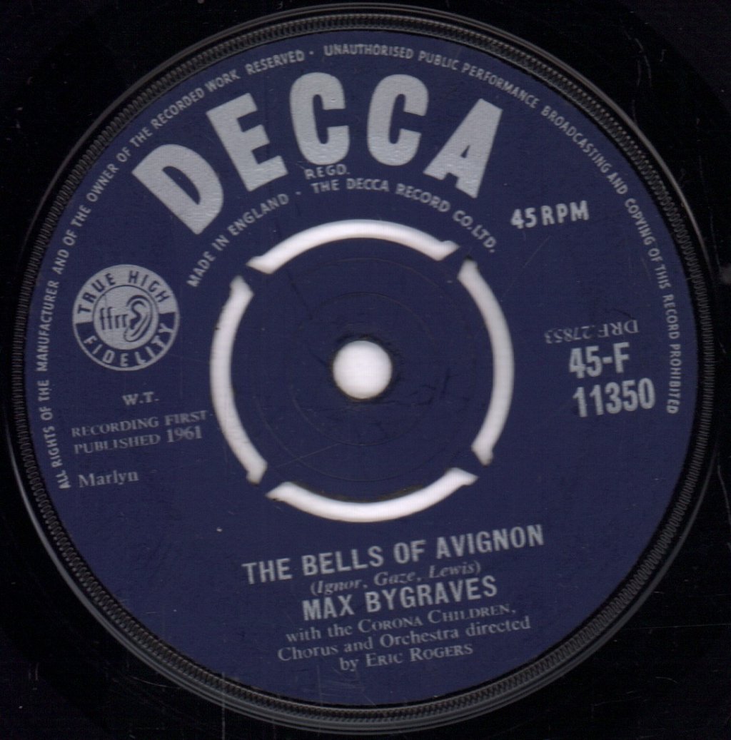 Max Bygraves - Bells Of Avignon - 7 Inch