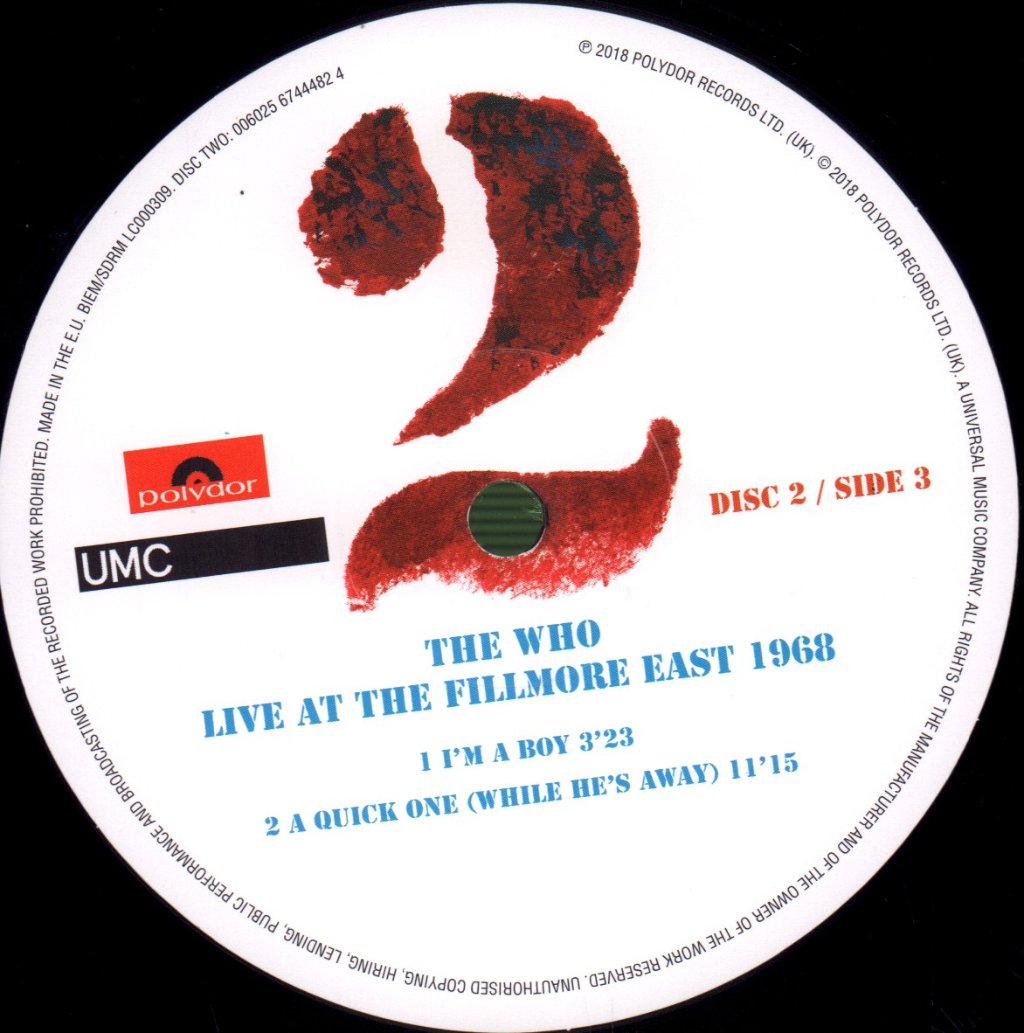 Who - Live At The Fillmore East 1968 - Triple Lp