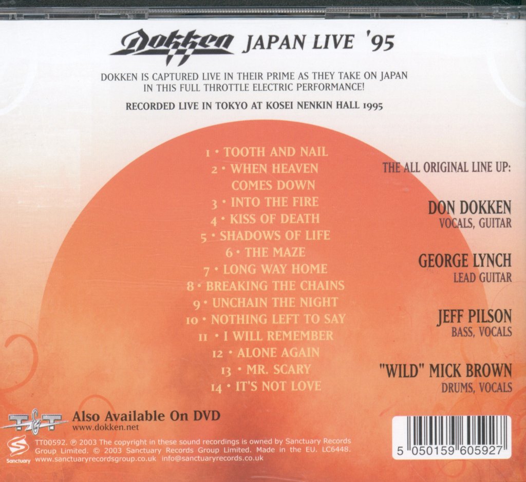 Dokken - Japan Live 95 - Cd