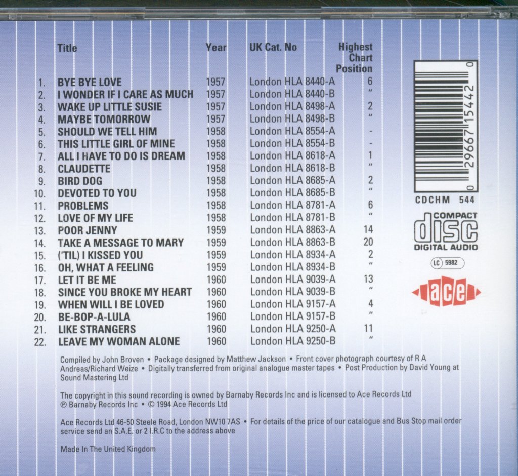 Everly Brothers - Original British Hit Singles - Cd