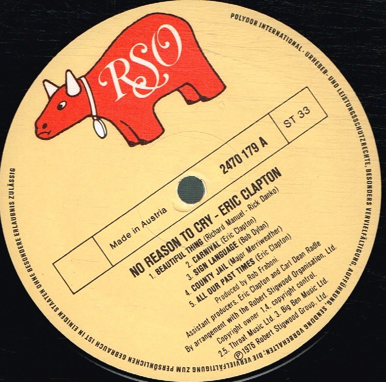 Eric Clapton - No Reason To Cry - Lp