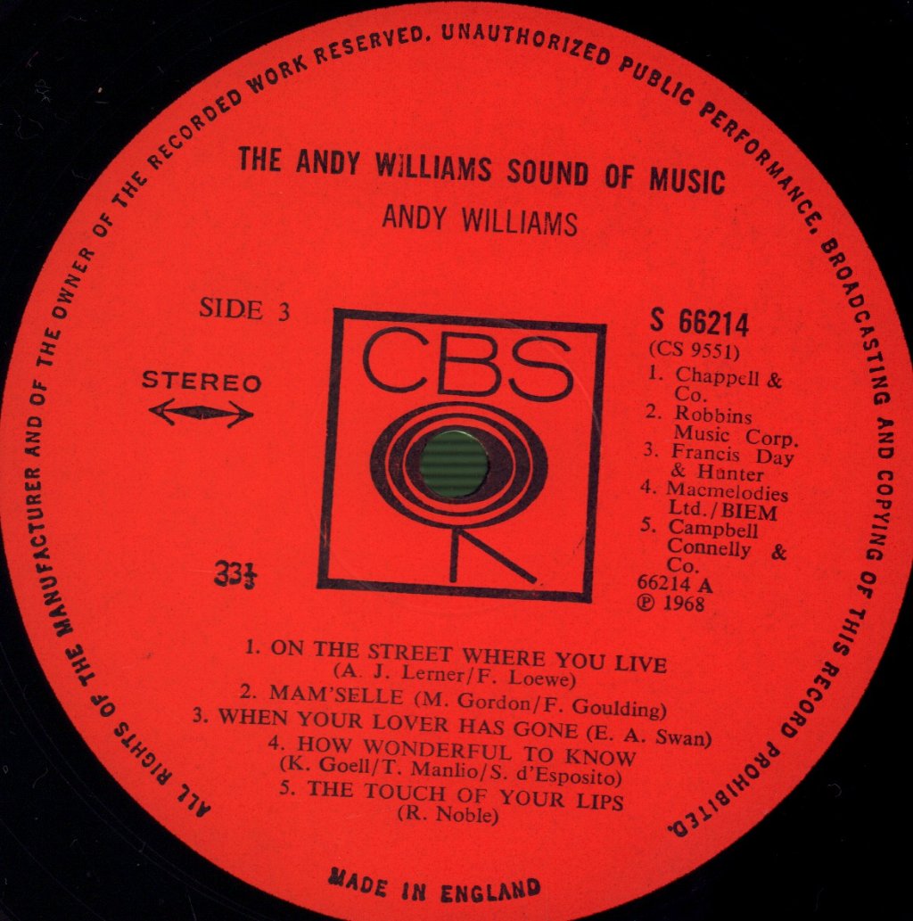 Andy Williams - Andy Williams Sound Of Music - Double Lp