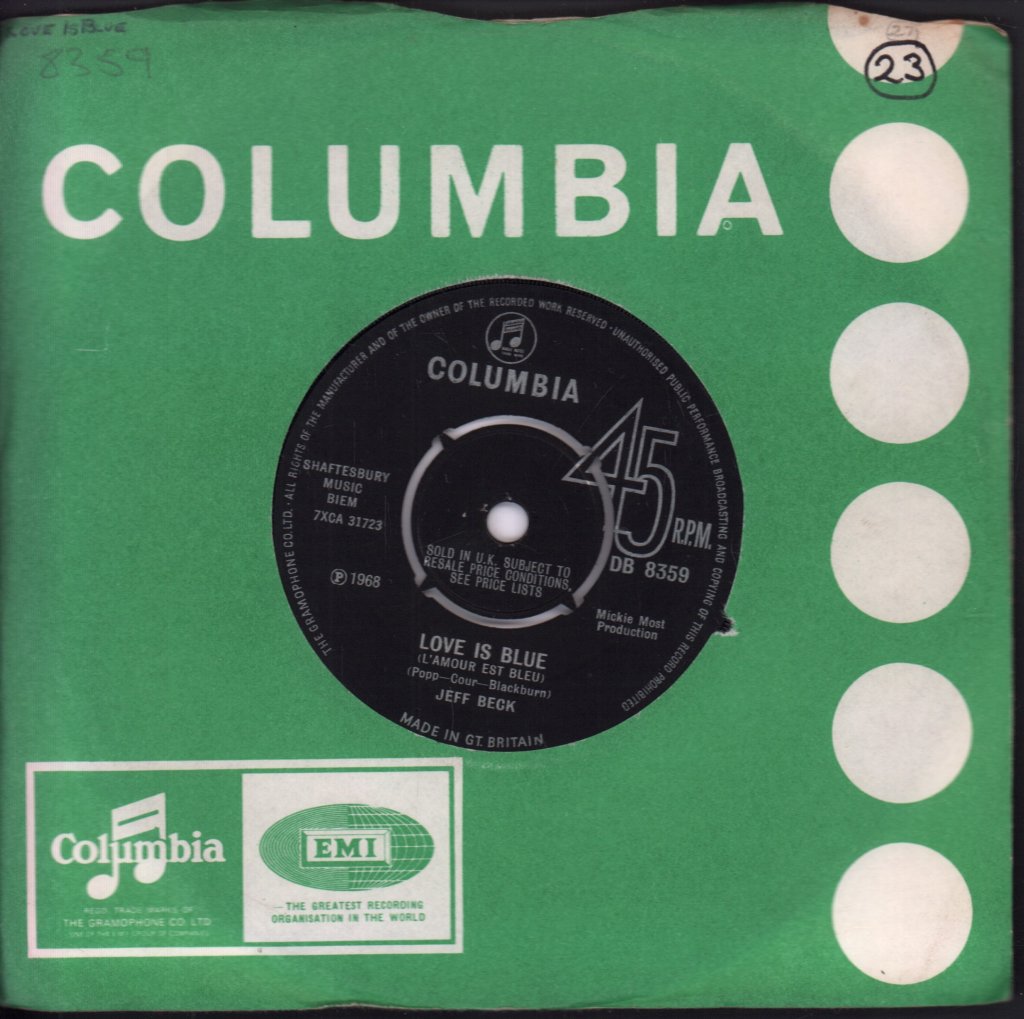 Jeff Beck - Love Is Blue - 7 Inch