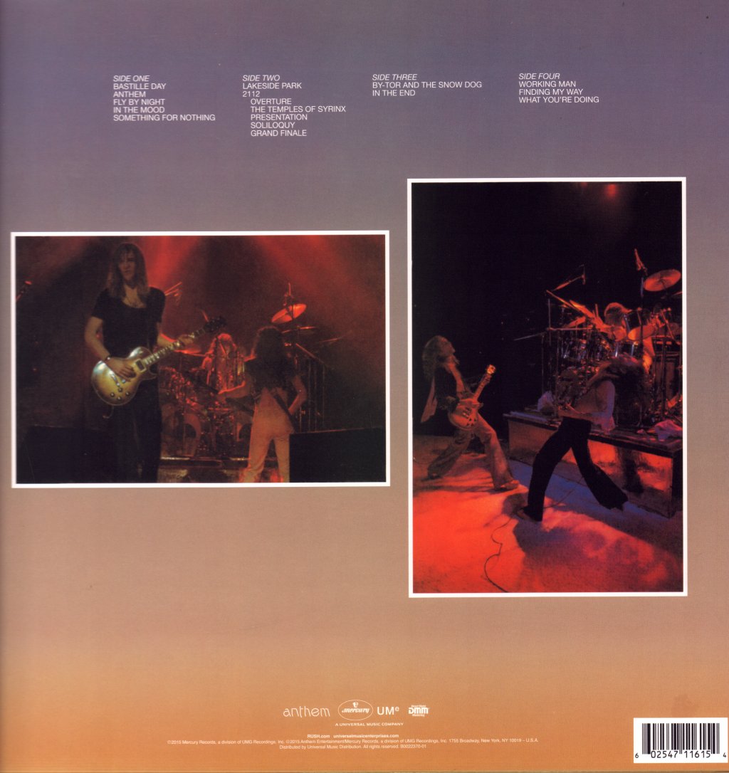 Rush - All The World's A Stage - Double Lp