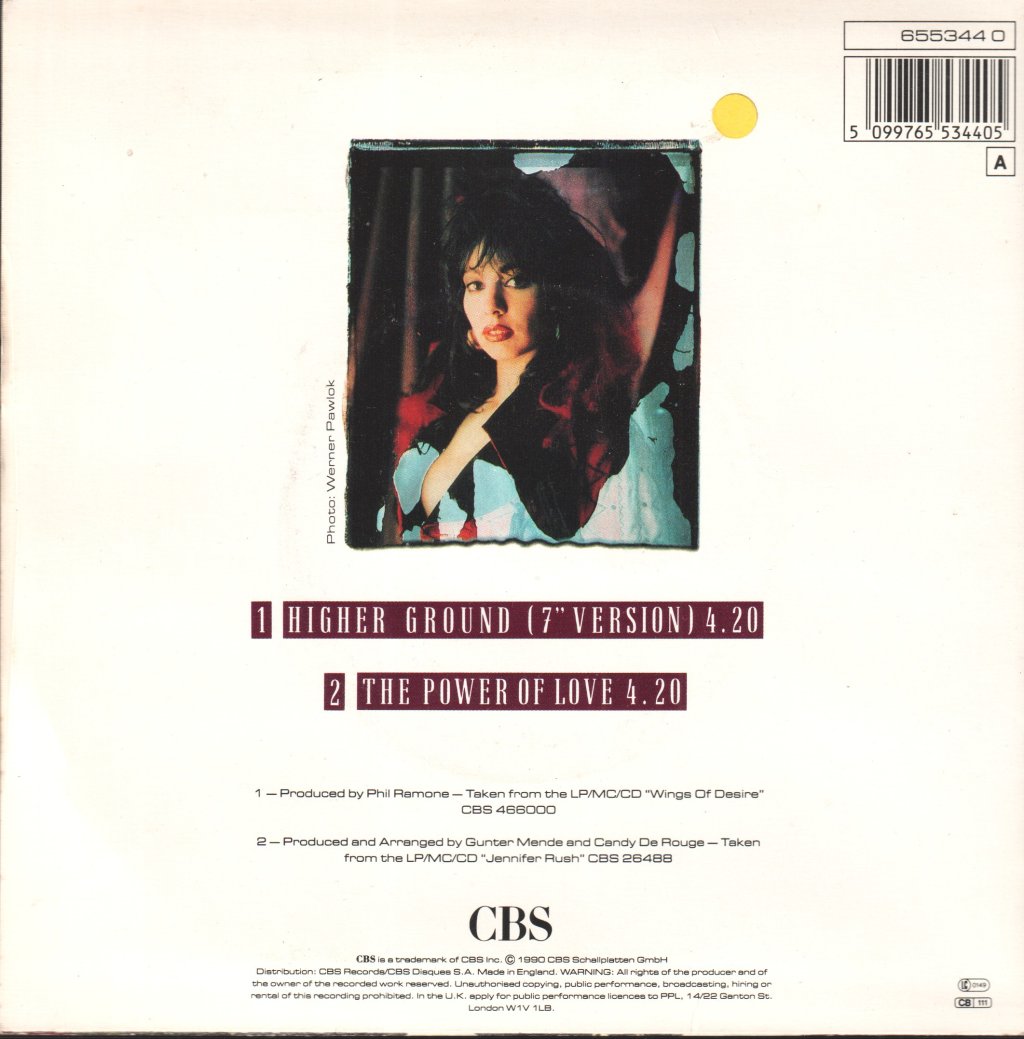 Jennifer Rush - Higher Ground - 7 Inch