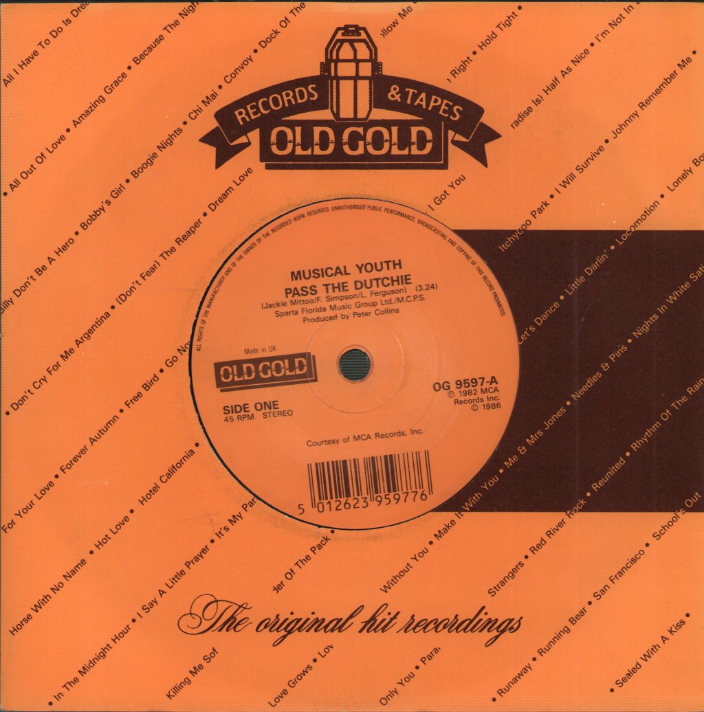 Musical Youth - Pass The Dutchie - 7 Inch