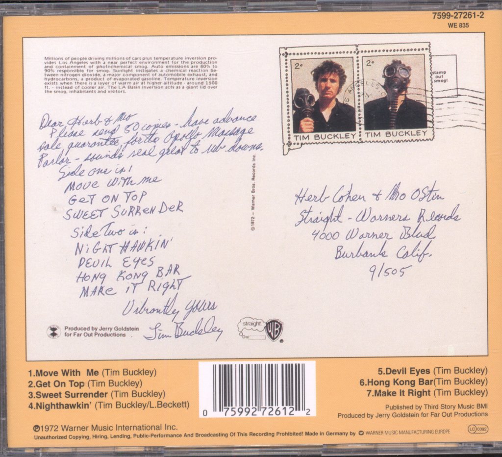 Tim Buckley - Greetings From L.A. - Cd