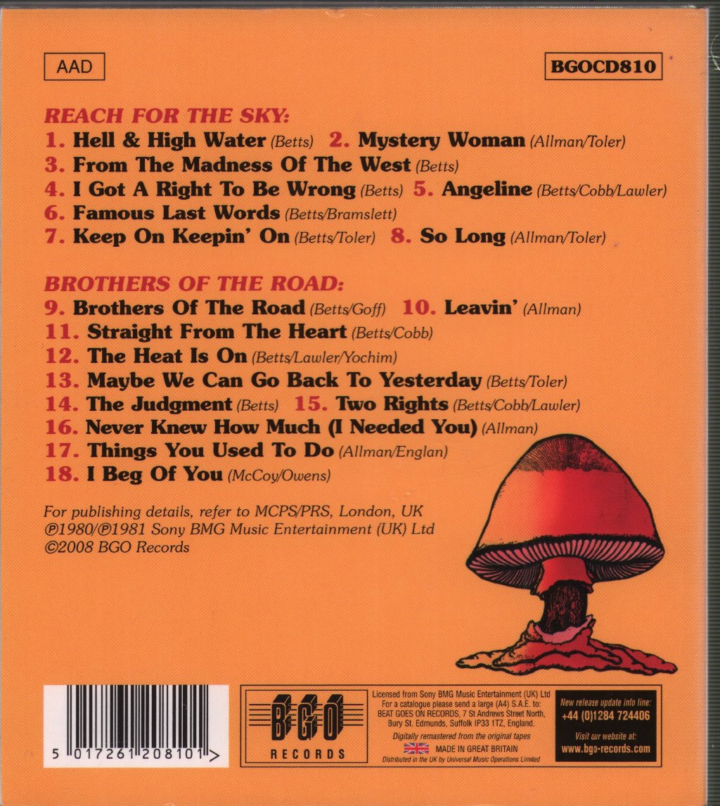 Allman Brothers Band - Reach For The Sky / Brothers Of The Road - Cd