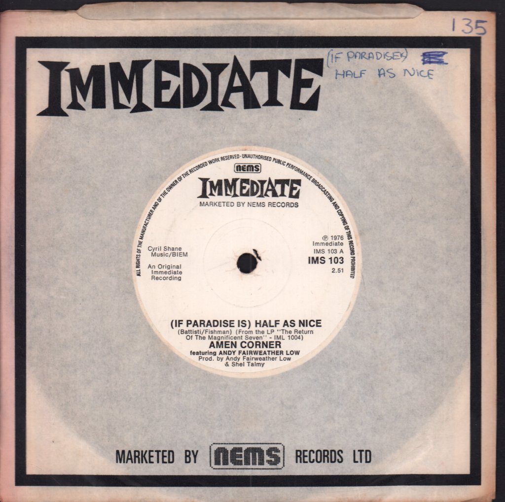 Amen Corner - Half As Nice - 7 Inch