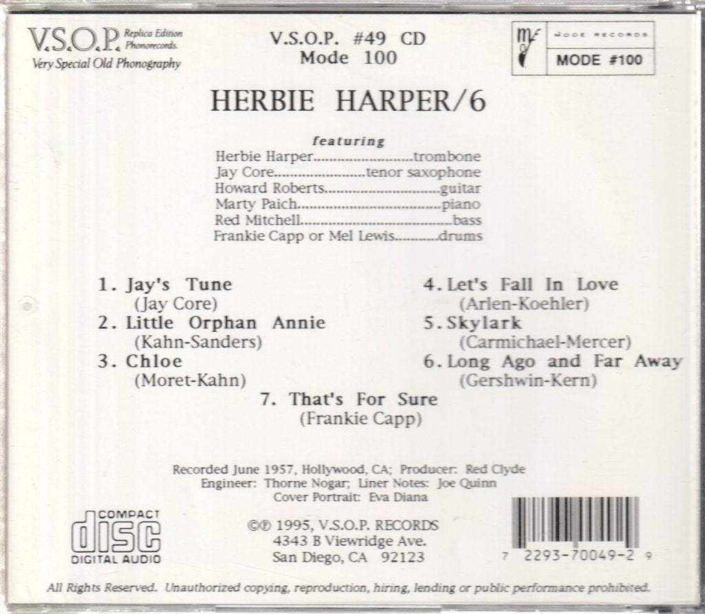 Herbie Harper Sextet - Sextet! - Cd