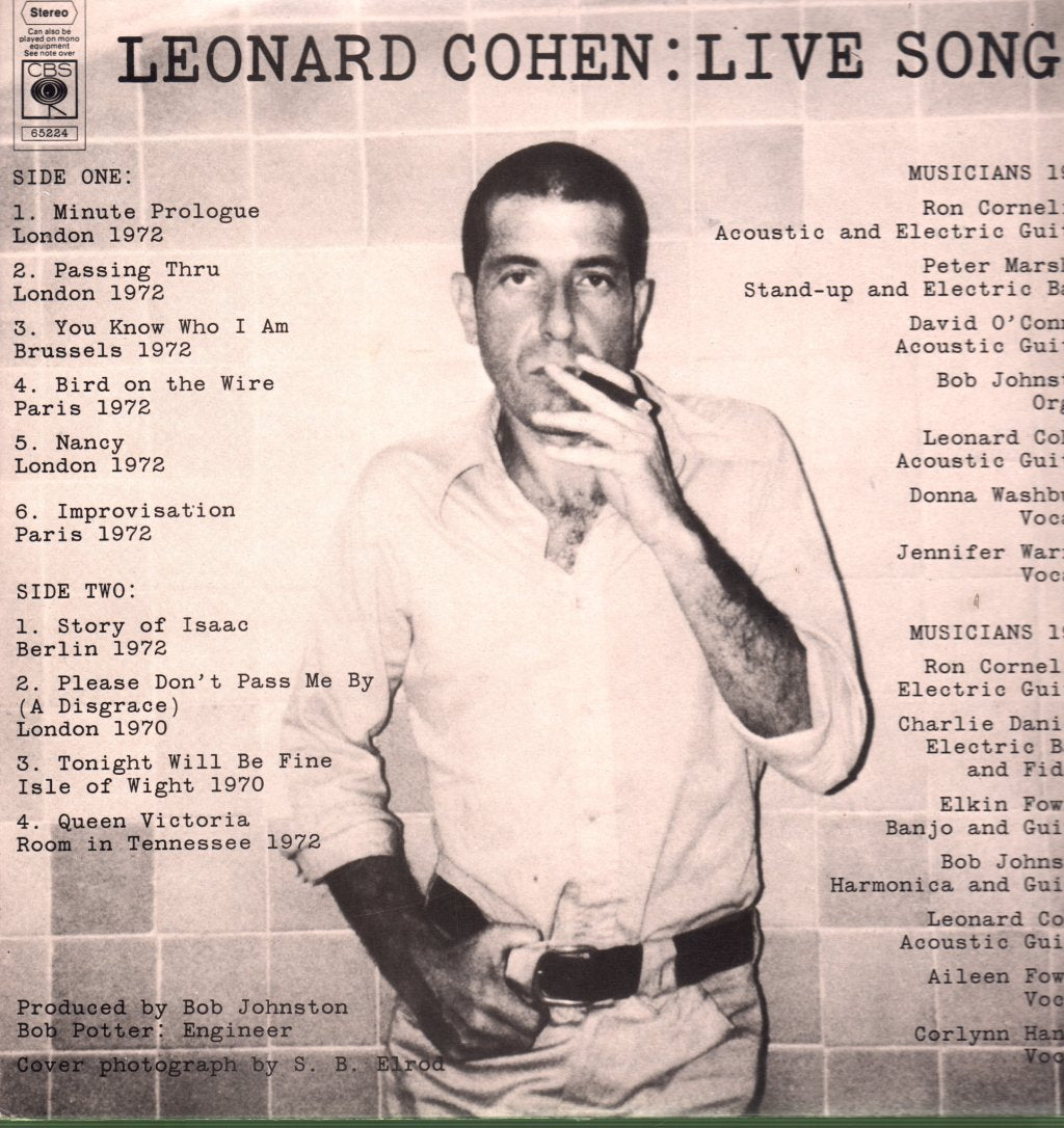 Leonard Cohen - Live Songs - Lp