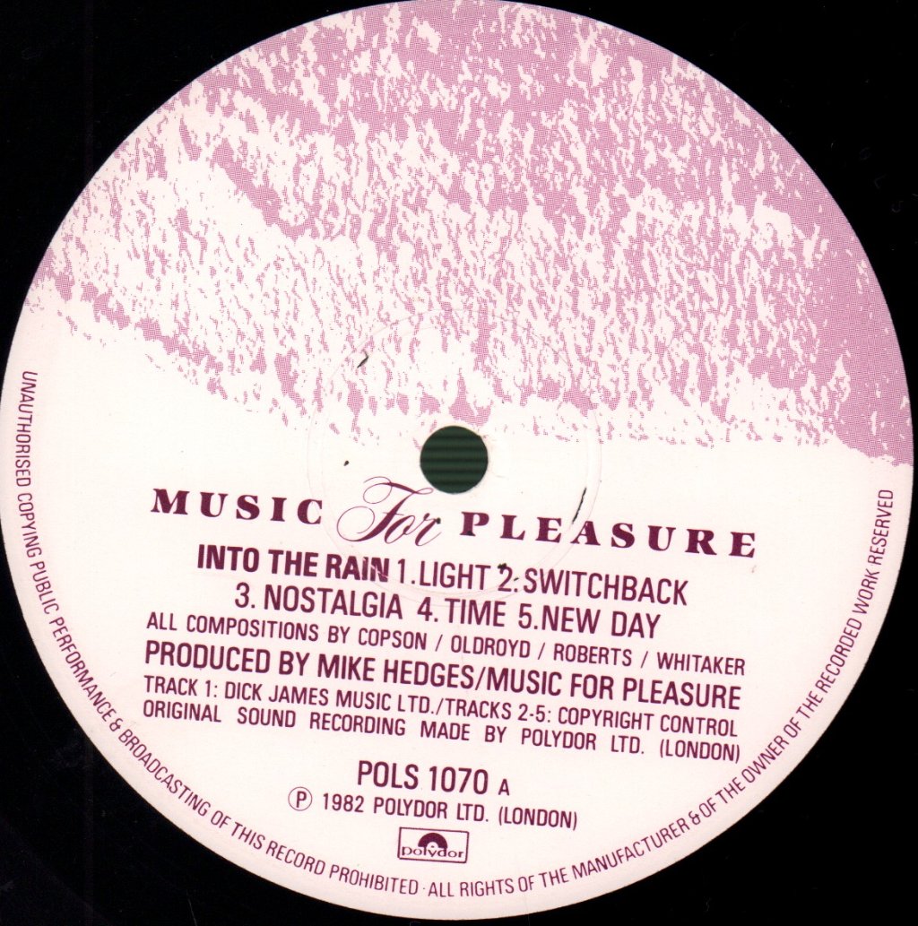Music For Pleasure - Into The Rain - Lp