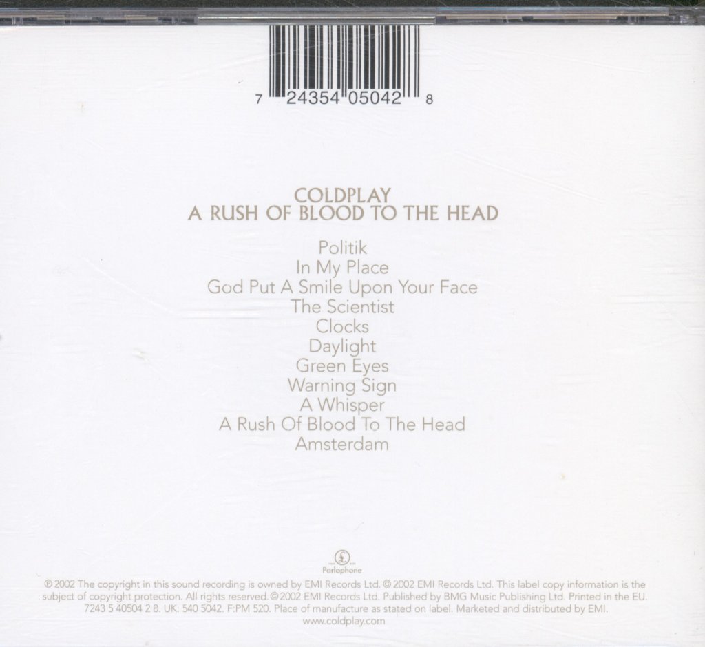 Coldplay - A Rush Of Blood To The Head - Cd