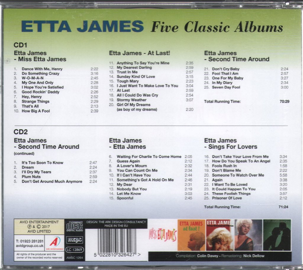 Etta James - Five Classic Albums - Double Cd